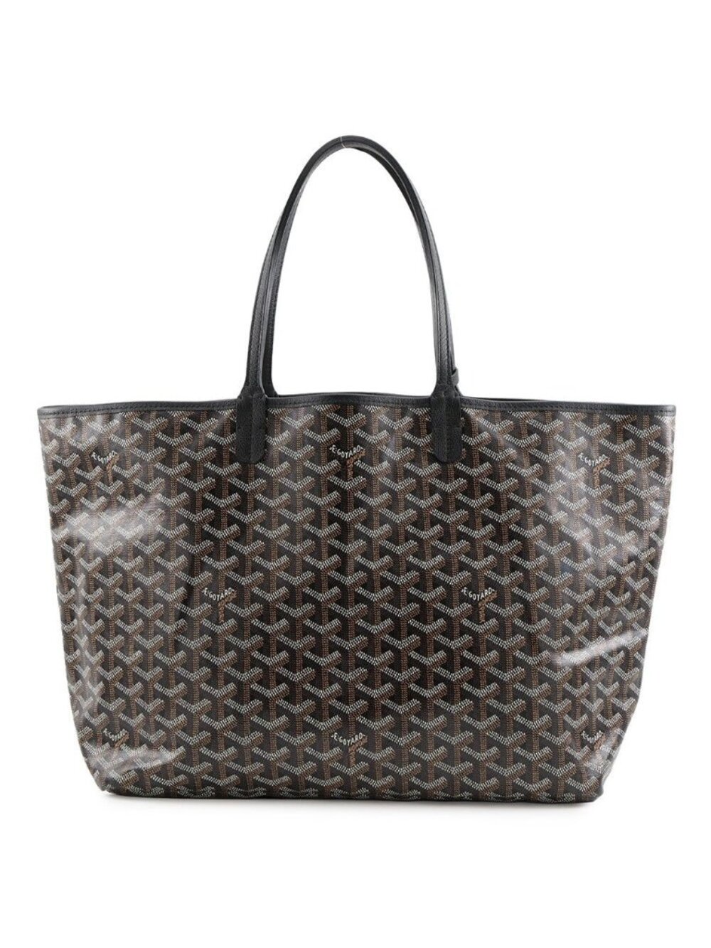 Goyard Tote Bag Saint Louis PM Herringbone Leather Black